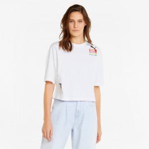 Tee Puma Brand Love Oversized Blancos | 06129ALFP