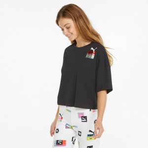 Tee Puma Brand Love Oversized Negros | 96834BOVU