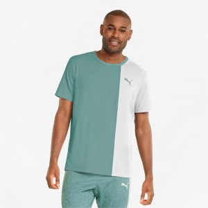 Tee Puma CLOUDSPUN Corta Sleeve Entrenamiento Azules Blancos | 15349XIZC