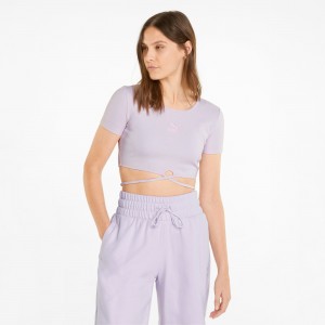 Tee Puma Classics Acanalado Lavanda | 92076PHMN