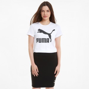 Tee Puma Classics Logo Blancos | 95761BCNL