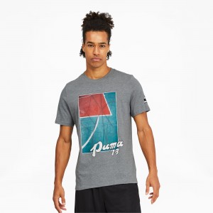 Tee Puma Clutch Corta Sleeve Basketball Medium Gray Heather | 75024HRGM