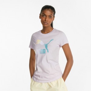 Tee Puma Crystal Galaxy Estampados Lavanda | 09453IEBC