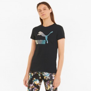 Tee Puma Crystal Galaxy Estampados Negros | 04387RQCF
