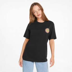 Tee Puma Downtown Relaxed Estampados Negros | 68175NZLK