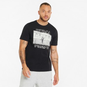 Tee Puma Dylan Corta Sleeve Basketball Negros Blancos | 14907WAZP