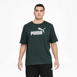 Tee Puma Essentials Logo BT Verdes Blancos | 25831UKTV