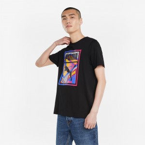Tee Puma Estampados Box Logo Play Negros | 60759XYLN