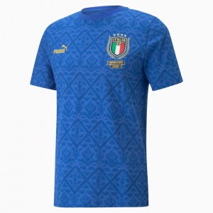 Tee Puma FIGC Estampados Winner Soccer Azules Azules | 02587YTXH