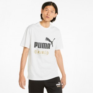 Tee Puma King Logo Blancos | 57396IGYC