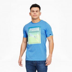 Tee Puma Lightsense Box Logo Bleu Azur | 12093DVTR