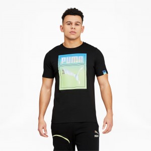 Tee Puma Lightsense Box Logo Negros | 36829ANLB