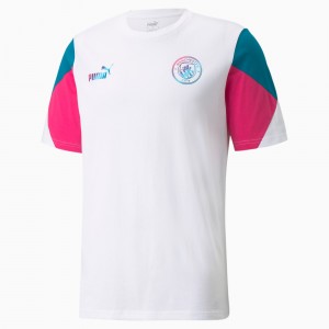 Tee Puma Manchester City FtblCulture Soccer Blancos | 10948UNCY
