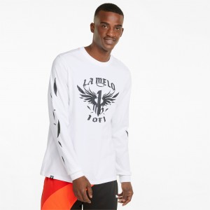 Tee Puma One of One Long Sleeve Basketball Blancos | 93514CBWI