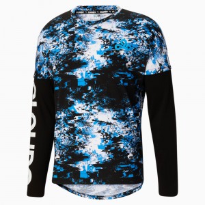 Tee Puma PUMA x CLOUD9 Printed Estampados Long Sleeve Esports Blancos Negros | 92718KBZC