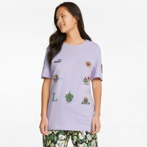 Tee Puma PUMA x LIBERTY Badge Pastel Lilac | 57469AFZW
