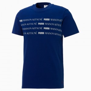 Tee Puma PUMA x MAISON KITSUNE Engineered Azules | 06749XUYF