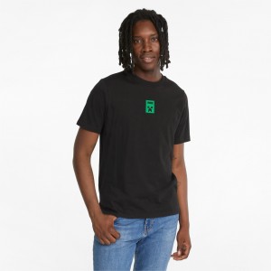 Tee Puma PUMA x MINECRAFT Estampados Negros | 97305HOYF