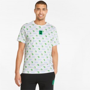 Tee Puma PUMA x MINECRAFT Printed Blancos | 71483FHLJ