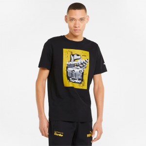 Tee Puma Porsche Legacy Estampados Negros | 58097RDOG