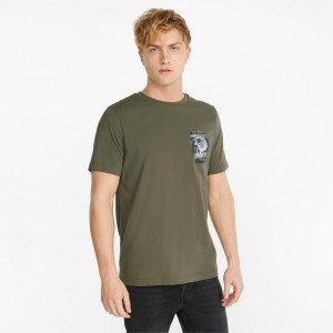 Tee Puma Porsche Legacy Estampados Verdes Oscuro | 43756CDYX