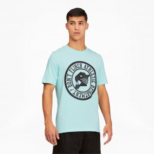 Tee Puma Qualifier Basketball Corta Sleeve Azules | 76548ANCP