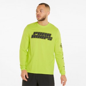 Tee Puma Qualifier Long Sleeve Basketball Amarillos | 58640SFDK