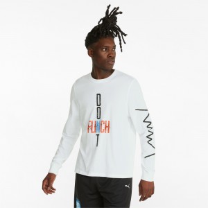 Tee Puma Qualifier Long Sleeve Basketball Blancos | 65328XERC