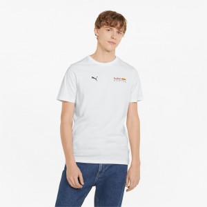 Tee Puma Red Bull Carreras Essentials Small Logo Blancos | 74389NQJT
