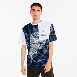 Tee Puma Red Bull Carreras Printed Blancos | 54389URJX