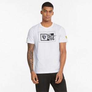 Tee Puma Scuderia Ferrari Race Estampados Blancos | 02975CQRN