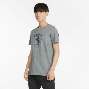 Tee Puma Scuderia Ferrari Race Tonal Shield Medium Gray Heather | 12374WZDU