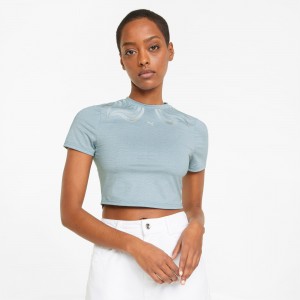 Tee Puma Snow Tiger Cropped Tight Ice Flow | 61284EVAD