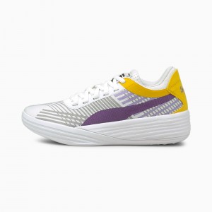 Tenis Basquetbol Puma Clyde All-Pro JR Amarillos Blancos | 68179XQDB