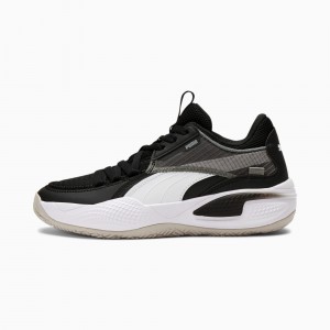 Tenis Basquetbol Puma Court Rider JR Negros Blancos | 58413WCEF