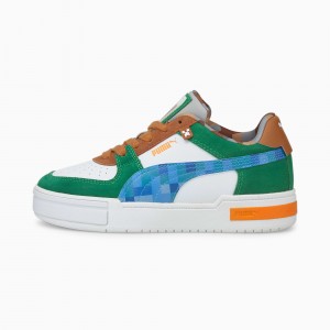 Tenis Basquetbol Puma Minecraft CA Pro JR Blancos Verdes | 16085BHFS