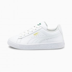 Tenis Puma Basket Classic XXI Little Blancos Blancos | 86054EUHJ