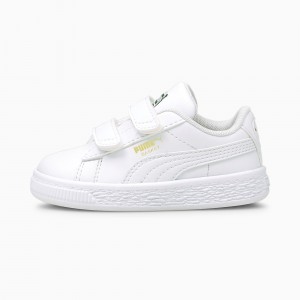 Tenis Puma Basket Classic XXI Toddler Blancos Blancos | 63712ZIKC