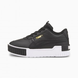 Tenis Puma Cali Deporte Little Negros Blancos | 97205CJSV