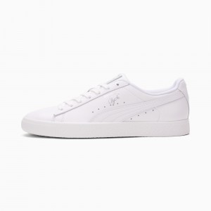 Tenis Puma Clyde Core Foil Blancos Plateados | 03719LJTS