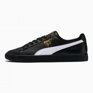Tenis Puma Clyde Core Foil Negros Blancos Dorados | 02987DPNY