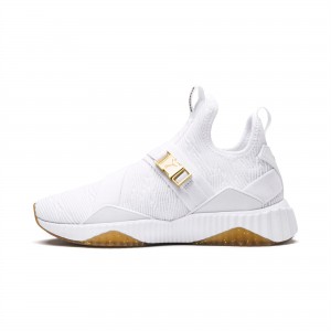 Tenis Puma Defy Varsity Mid Blancos Dorados | 84675CAEJ