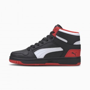 Tenis Puma PUMA Rebound LayUp Mid JR Negros Rojos Blancos | 32617SUHC