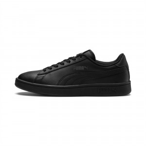 Tenis Puma PUMA Smash v2 Cuero JR Negros Negros | 32578BIXW