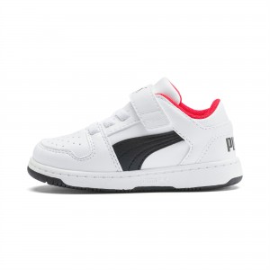 Tenis Puma Puma Rebound Layup Lo Toddler Blancos Negros Rojos | 78420BKVY