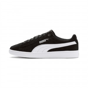 Tenis Puma Puma Vikky V2 Suede Jr Negros Blancos Plateados | 95813TQKM