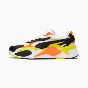 Tenis Puma RS-X³ Court Crush Blancos Negros Amarillos | 84192DWOY