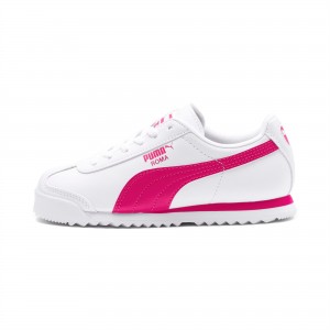 Tenis Puma Roma Basic JR Blancos Fucsia Morados | 14683YLQO