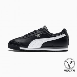 Tenis Puma Roma Basic Negros Blancos Plateados | 52418MHQY