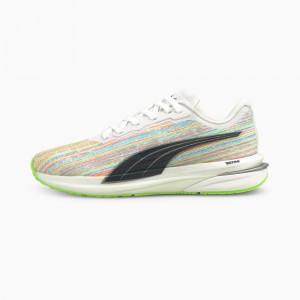 Tenis Puma Velocity Nitro Spectra Correr Blancos Verdes | 98136JTLR